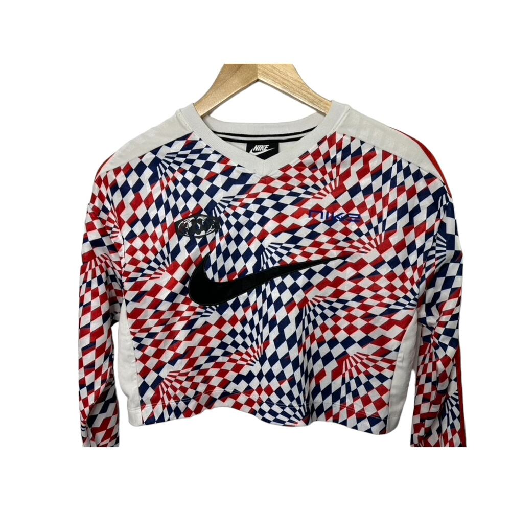 Nike Red White and Blue Long Sleeve Soccer Crop Top Size XS - Picture 2 of 8
